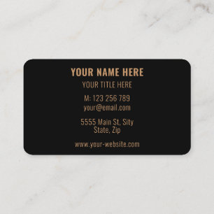 Carte De Visite Noir moderne - Gold Business Personnalisé Éléga