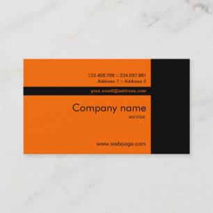 Carte de visite noir orange fait sur commande