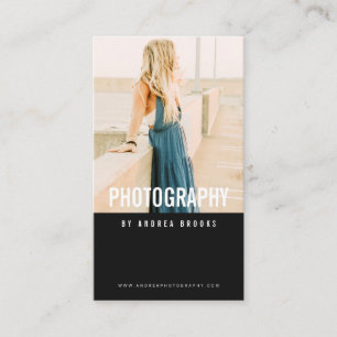 Carte De Visite Noir professionnel de photographe de photographie