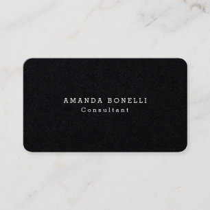 Carte De Visite Noir Professionnel Minimaliste Moderne Simple Plai