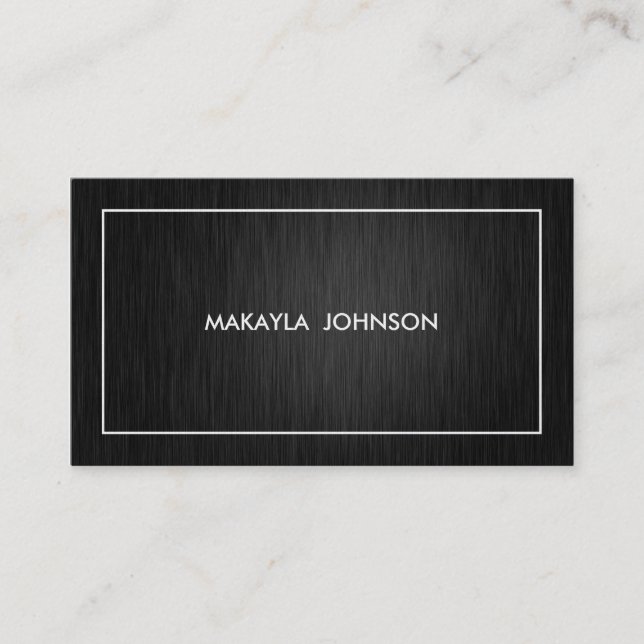 Carte De Visite Noir professionnel moderne et minimal et or (Devant)