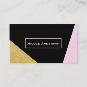 Carte De Visite Noir Rose & Or Moderne Tendance Chic