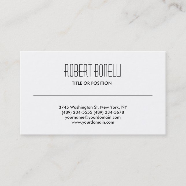 Carte de visite noir simple (Devant)