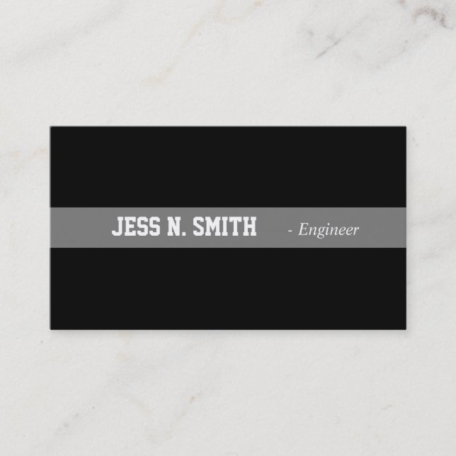 Carte de visite noir simple, élégant. (Devant)