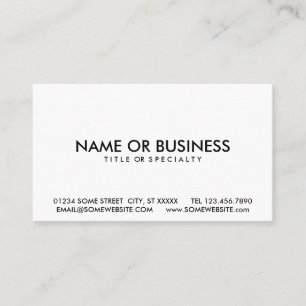 Carte De Visite noir simple et blanc