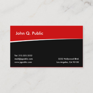 Carte De Visite Noir simple et rouge