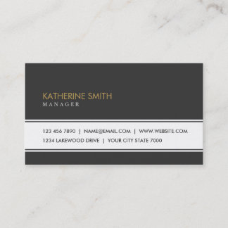Carte De Visite Noir simple simple élégant professionnel de mode