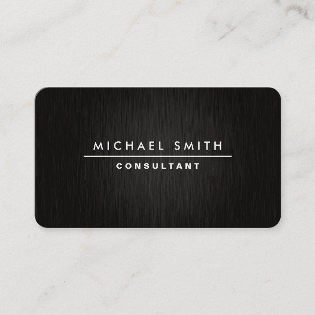 Carte De Visite Noir simple simple moderne élégant professionnel (Devant)
