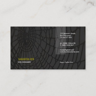 Carte de visite noir soyeux de concepteur de toile