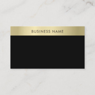 Carte De Visite Noir tendance Or moderne Simple Modèle Élégant