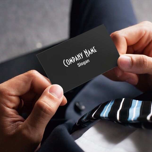 Carte De Visite Noir uni (Black and White Retro Bold Business Card)