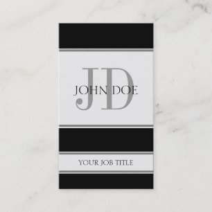 Carte De Visite Noir vertical de YourJobTitle