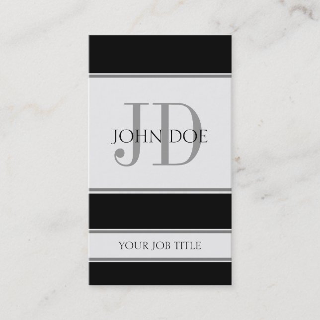 Carte De Visite Noir vertical de YourJobTitle (Devant)