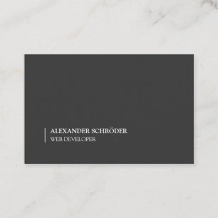 Carte de visite noire à écriture blanche