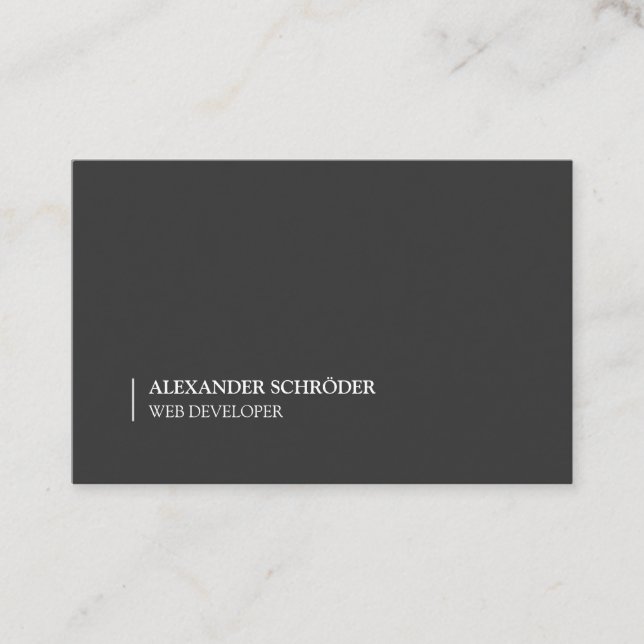 Carte de visite noire à écriture blanche (Devant)