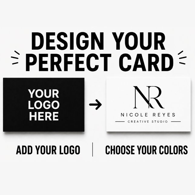 Carte de visite noire et blanche personnalisée mod (YOUR LOGO HERE BUSINESS CARD)