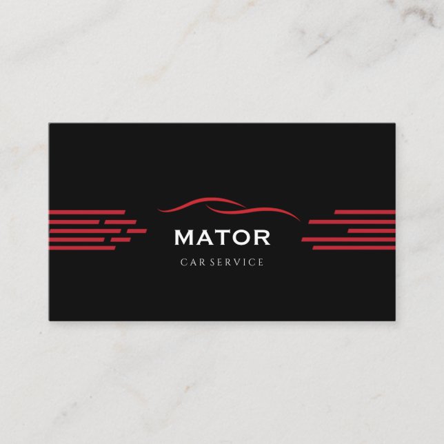 Carte de visite noire et rouge | Service automobil (Devant)