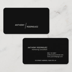 Carte de visite noire mat minimaliste moderne