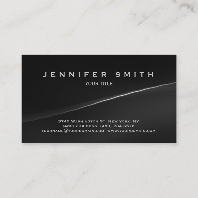 Carte de visite noire moderne chic tendance (Devant)