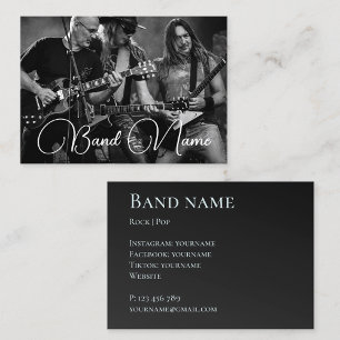 Carte de visite noire pour groupe de musique photo