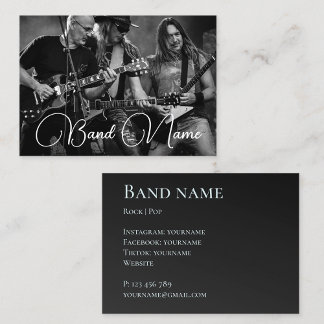 Carte de visite noire pour groupe de musique photo