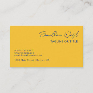 Carte De Visite Nom Bleu Jaune Dans Une Écriture De Signature Un C