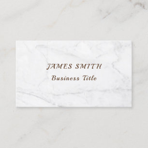 Carte De Visite Nom Classique Personnaliser Code QR Marbre Blanc
