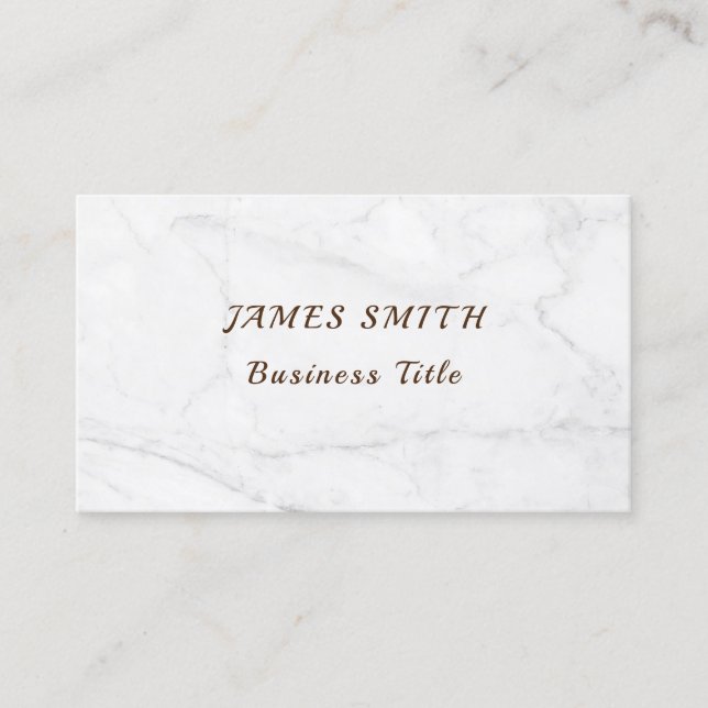 Carte De Visite Nom Classique Personnaliser Code QR Marbre Blanc (Devant)