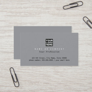 Carte De Visite Nom commercial corporatif de la société Gris