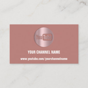 CARTE DE VISITE NOM DE CANAL YOUTUBER LOGO QR CODE ROSE