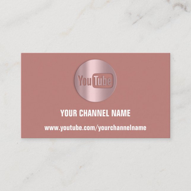 CARTE DE VISITE NOM DE CANAL YOUTUBER LOGO QR CODE ROSE (Devant)