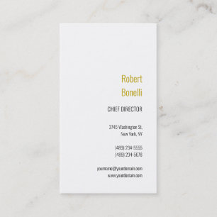 Carte De Visite Nom de couleur or moderne minimaliste