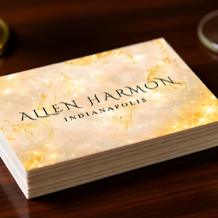Carte De Visite Nom de famille minimal personnalisé Or Édition 5