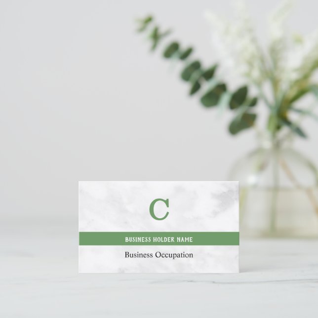 Carte De Visite Nom de Fresh Look Personnaliser Code QR Marbre Bla (Debout devant)