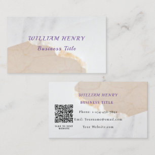 Carte De Visite Nom de Fresh Look Personnaliser Code QR Marbre Bla