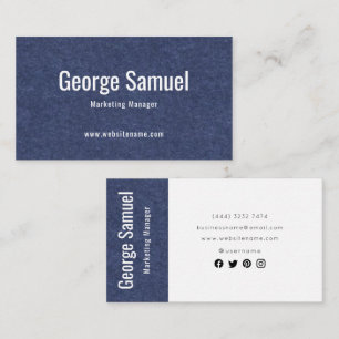 Carte De Visite Nom de l'emploi simple professionnel élégant Titre