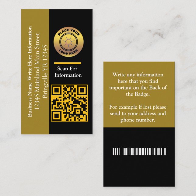 Carte De Visite Nom de l'entreprise Code barre QR Personnalisé (Devant / Derrière)