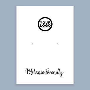 Carte De Visite Nom de logo noir blanc présentoir de bijoux de bou
