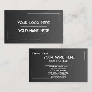 Carte De Visite Nom de logo personnalisé Minimaliste Moderne Profe