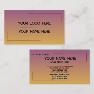 Carte De Visite Nom de logo personnalisé Minimaliste Moderne Profe