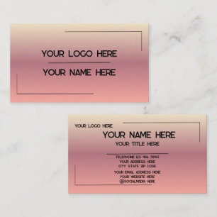 Carte De Visite Nom de logo personnalisé Minimaliste Moderne Profe