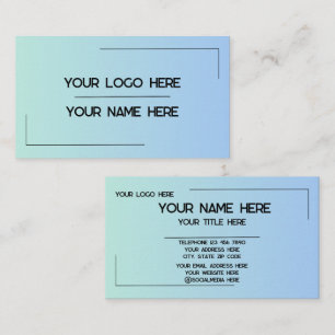 Carte De Visite Nom de logo personnalisé Minimaliste Moderne Profe