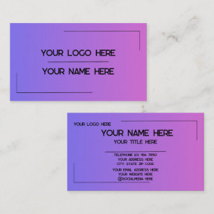 Carte De Visite Nom de logo personnalisé Minimaliste Moderne Profe