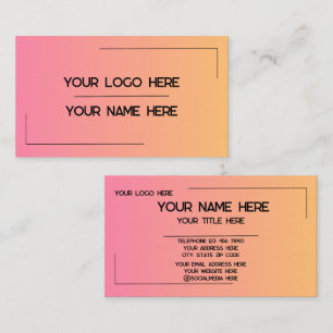 Carte De Visite Nom de logo personnalisé Minimaliste Moderne Profe