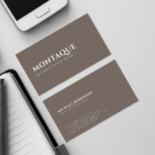 Carte De Visite Nom de marque minimaliste Une syllabe Marron