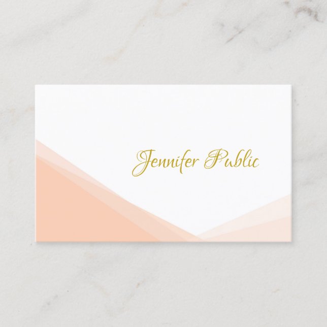 Carte De Visite Nom de script Gold manuscrit Professionnel Moderne (Devant)