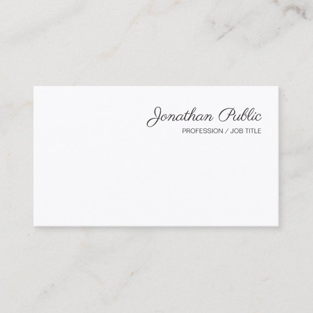Carte De Visite Nom de script manuscrit personnalisé moderne simpl (Devant)