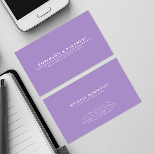 Carte De Visite Nom de société minimal   Ligne blanche   Purple do