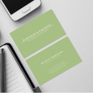 Carte De Visite Nom d'entreprise minimaliste Ligne blanche Ver