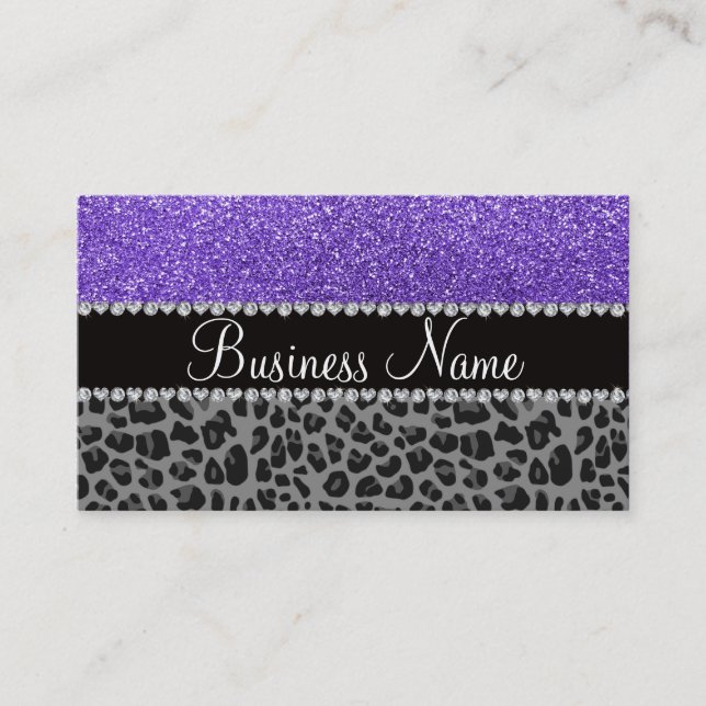 Carte De Visite Nom d'entreprise parties scintillant violet noir l (Devant)